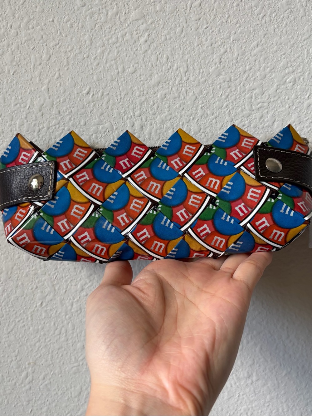 Urban Outfitters HANDMADE M&M Multicolor Candy Logo Wristlet